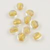 handmade oval glass bead 12mm gold leaf & amber