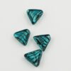 Handmade Glass Triangle Beads 20x16mm silver leaf turquoise