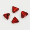 Handmade Glass Triangle Beads 20x16mm silver leaf red