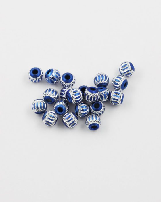 aluminium bead 6mm blue