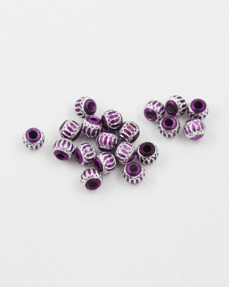 aluminium bead 6mm purple