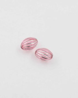 olive shape plastic bead pink