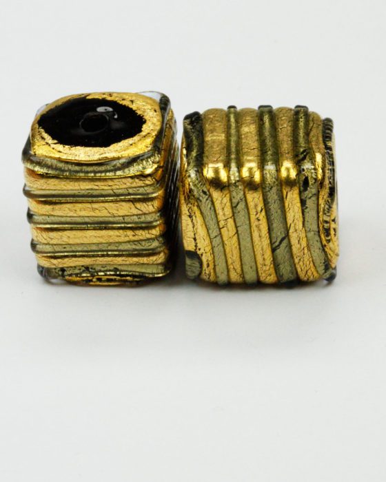 gold leaf glass venetian charcoal bead