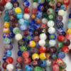 Round millefiori beads 6mm multicolor