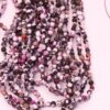 Dyed faceted agate beads 4mm Pink, black and white