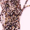 Dyed faceted agate beads 4mm Red, amber and Black