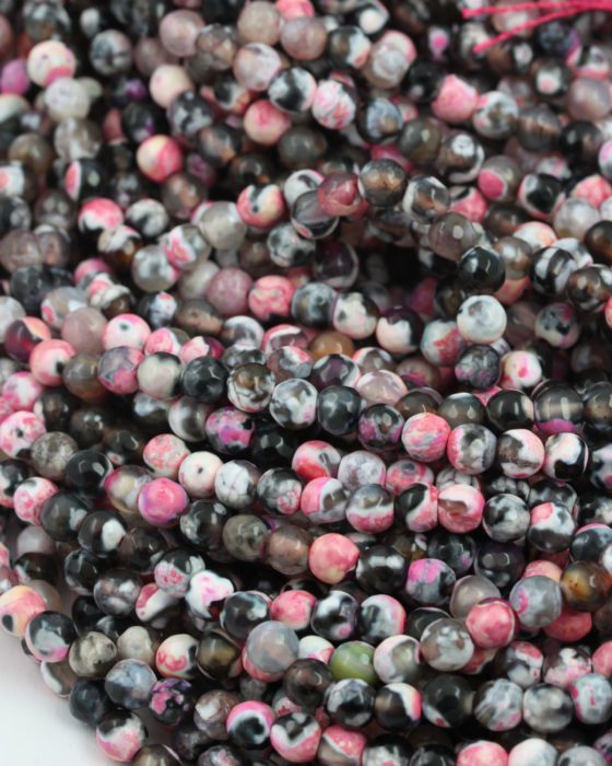 dyed faceted agate beads 6mm pink