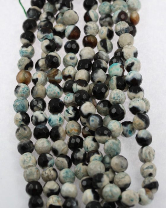 dyed faceted agate green & black