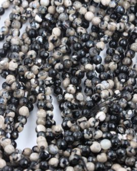 dyed faceted agate beads 6mm cream