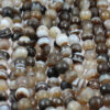 Dyed faceted agate beads , 8 mm. Natural stones lines.