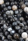 agate beads 12mm black and white stripes