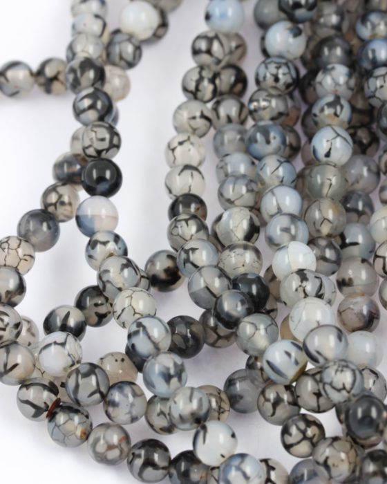 spider agate grey and black 8mm