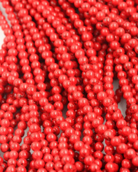 Dyed jade round beads 4mm Red