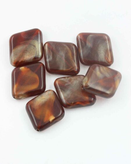 Flat diamond resin beads 28x25mm. Sold per pack of 10