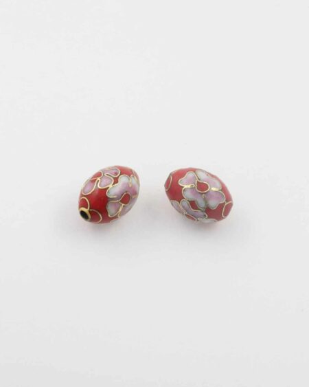 Oval cloisonne bead 14x10mm. Sold per pack of 10