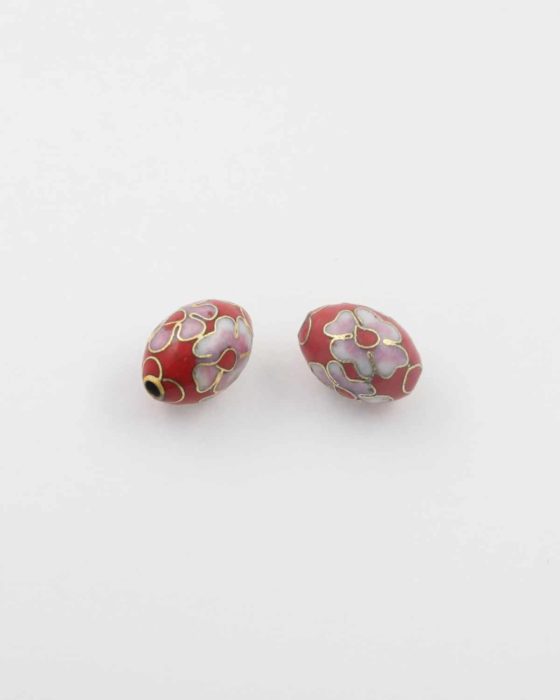 Oval cloisonne bead 14x10mm. Sold per pack of 10