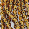 cushion handmade glass beads amber