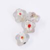 handmade glass beads silver leaf 15x6mm red dot