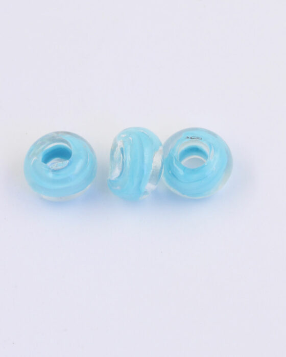 Large hole glass bead Pale turquoise