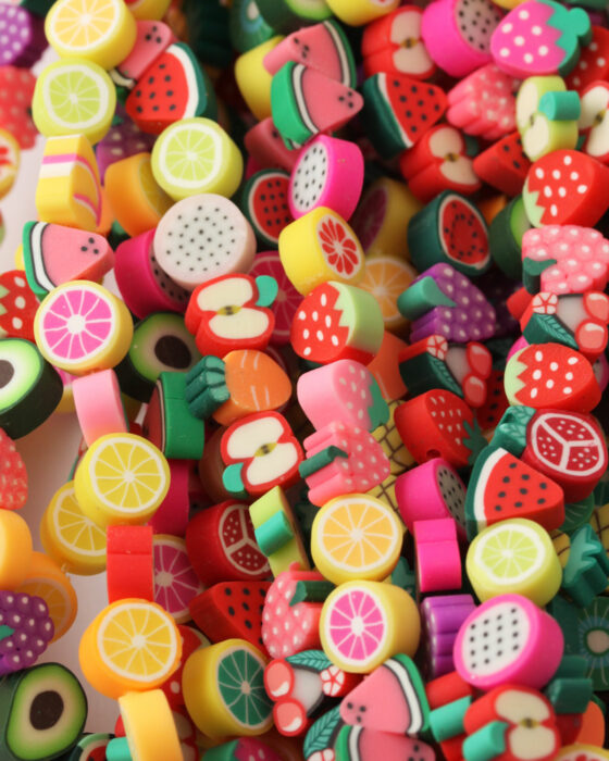 Polymer clay mix fruits. Sold per strand, approx. 40 beads - Auckland ...