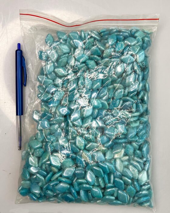 Diamond shape beads bulk bag Light blue