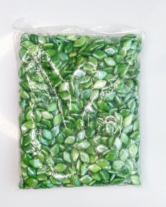 Diamond shape beads bulk bag Green