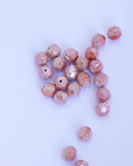 Round faceted beads 10mm Light orange