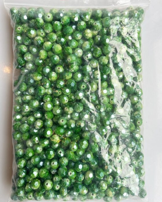 Plastic beads bulk bag 10mm faceted Green