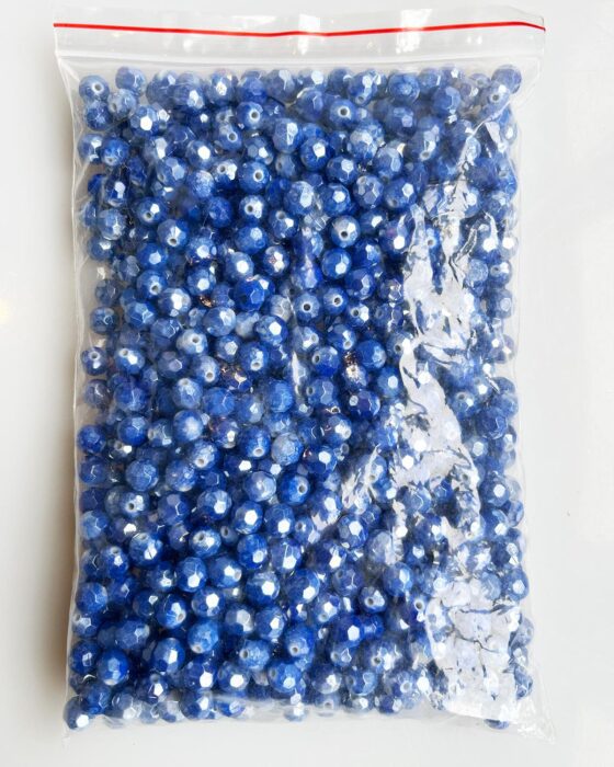 Plastic beads bulk bag 10mm faceted Dark blue