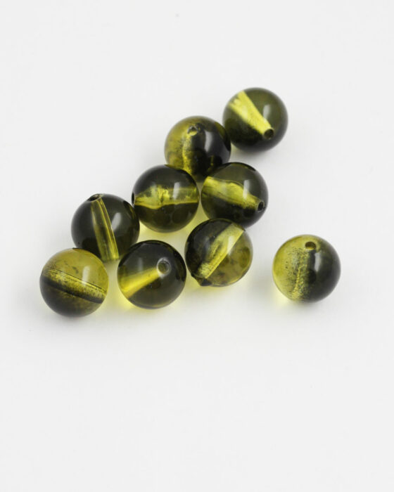 2 shades resin round beads 12mm Black & Amber