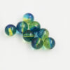 2 shades resin round beads 12mm Green & Blue