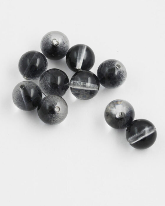 2 shades resin round beads 12mm Black & Clear