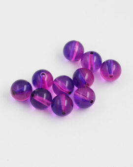 2 shades resin round beads 12mm Fuschia