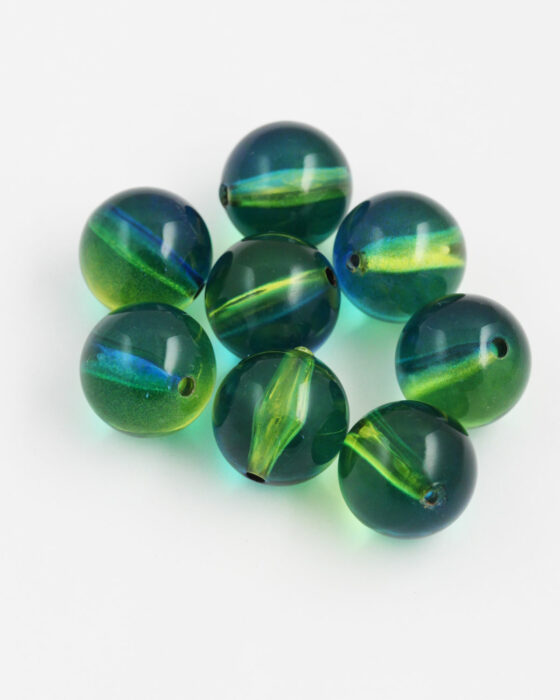 Round Resin Beads 17mm yellow blue