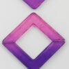 resin square bead 46x46mm pink & purple