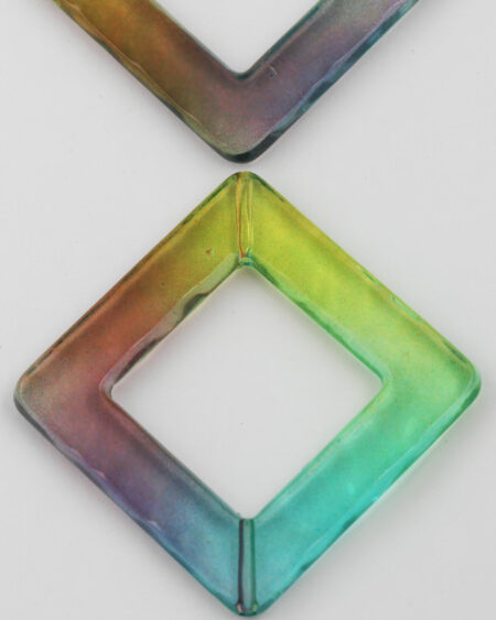 resin square bead 46x46mm multi-coloured