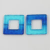 resin bead square shape 35x35mm aqua