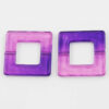 resin bead square shape 35x35mm pink&purple