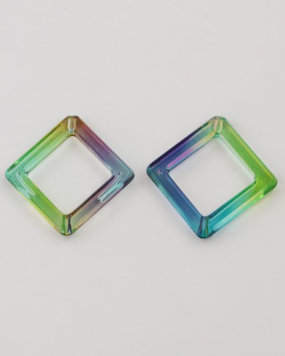 resin square shape bead multi-colour