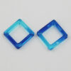 resin square shape bead aqua