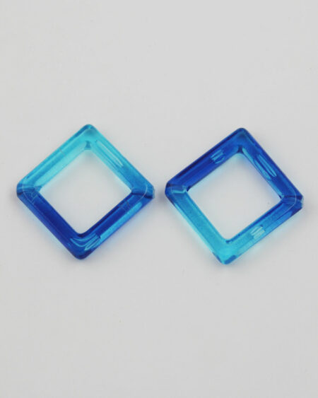 resin square shape bead aqua