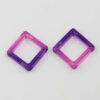 resin square shape bead pink & purple