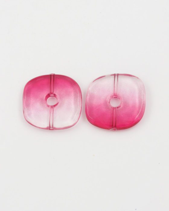 resin square donut bead pink
