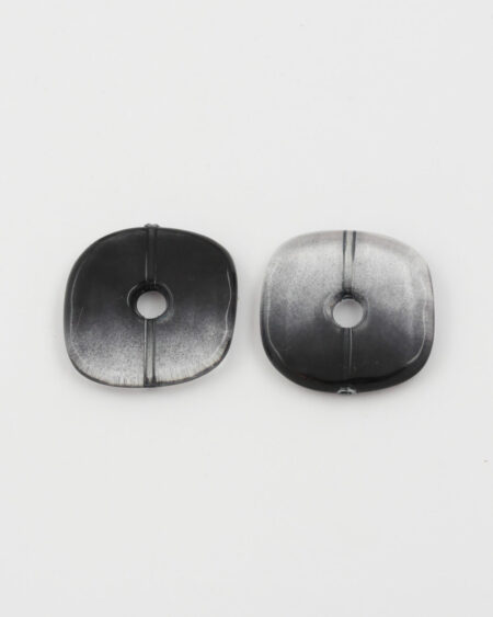 resin square donut bead black