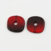 resin square donut bead red