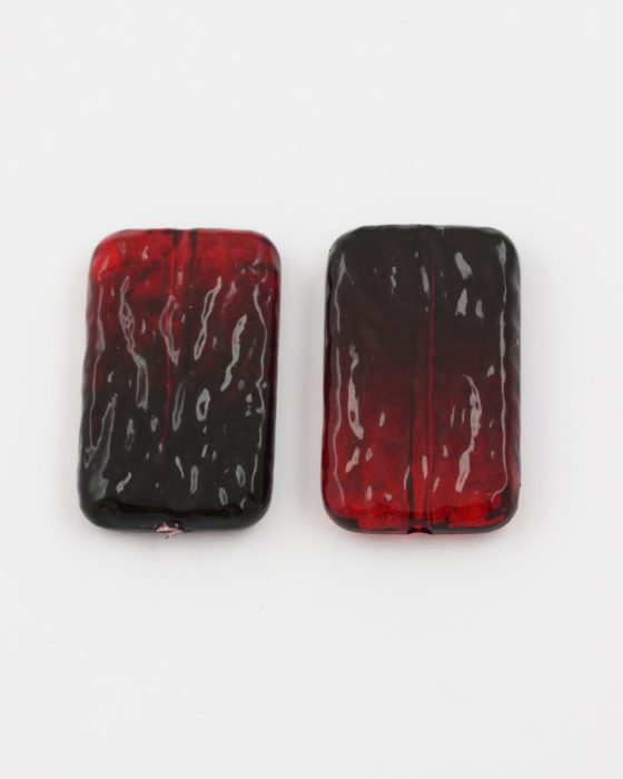 resin bead rectangle shape red