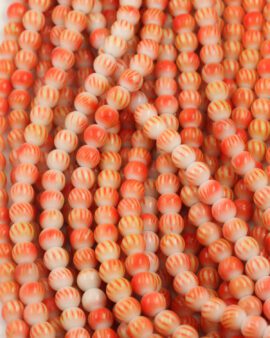 round coated glass beads 8mm orange