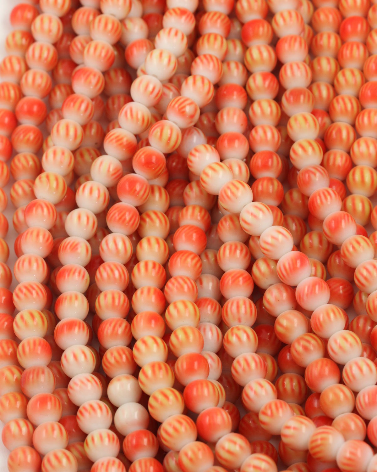round coated glass beads 8mm orange