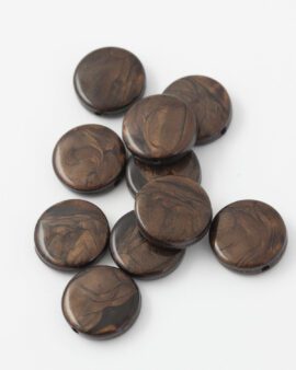 resin coin bead 20mm brown