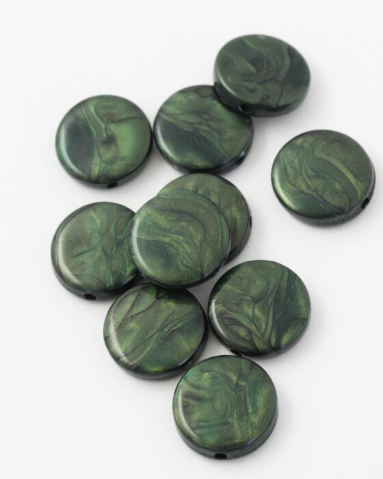 resin coin bead 20mm green